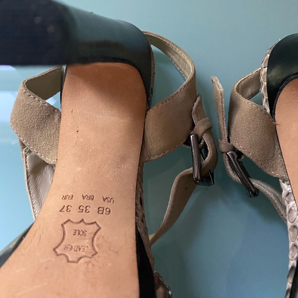 Alexandre Birman Suede/Black and Snake Skin High Heels Size 6 - Picture 6 of 12